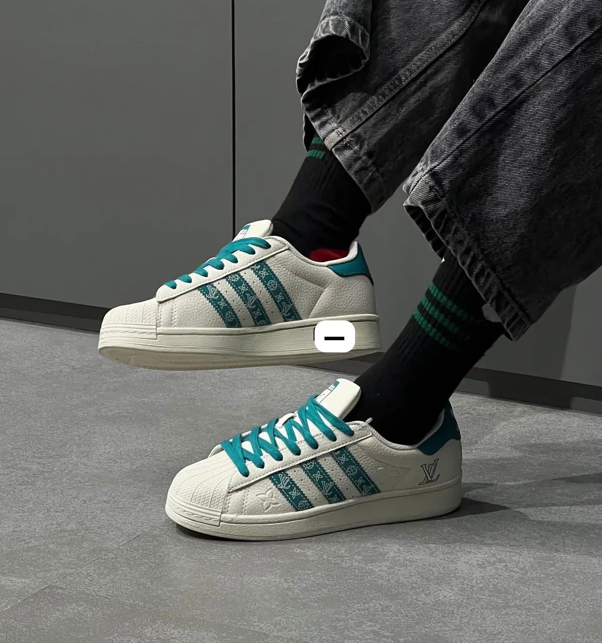 Adidas Originals Superstar x Louis Vuitton Embossed First Copy Shoes | COD India - Image 3