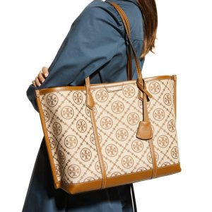 Tory Burch Perry T Monogram Triple Compartment Tote First Copy | AAA+ Replica