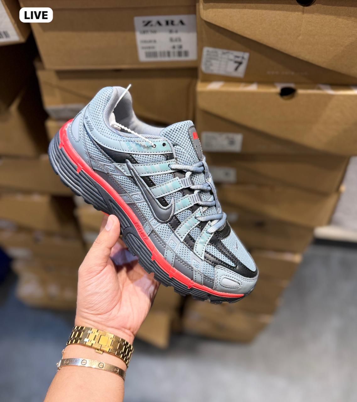 Nike P-6000 Trainer First Copy Shoes — Grey Red Black | COD India - Image 5