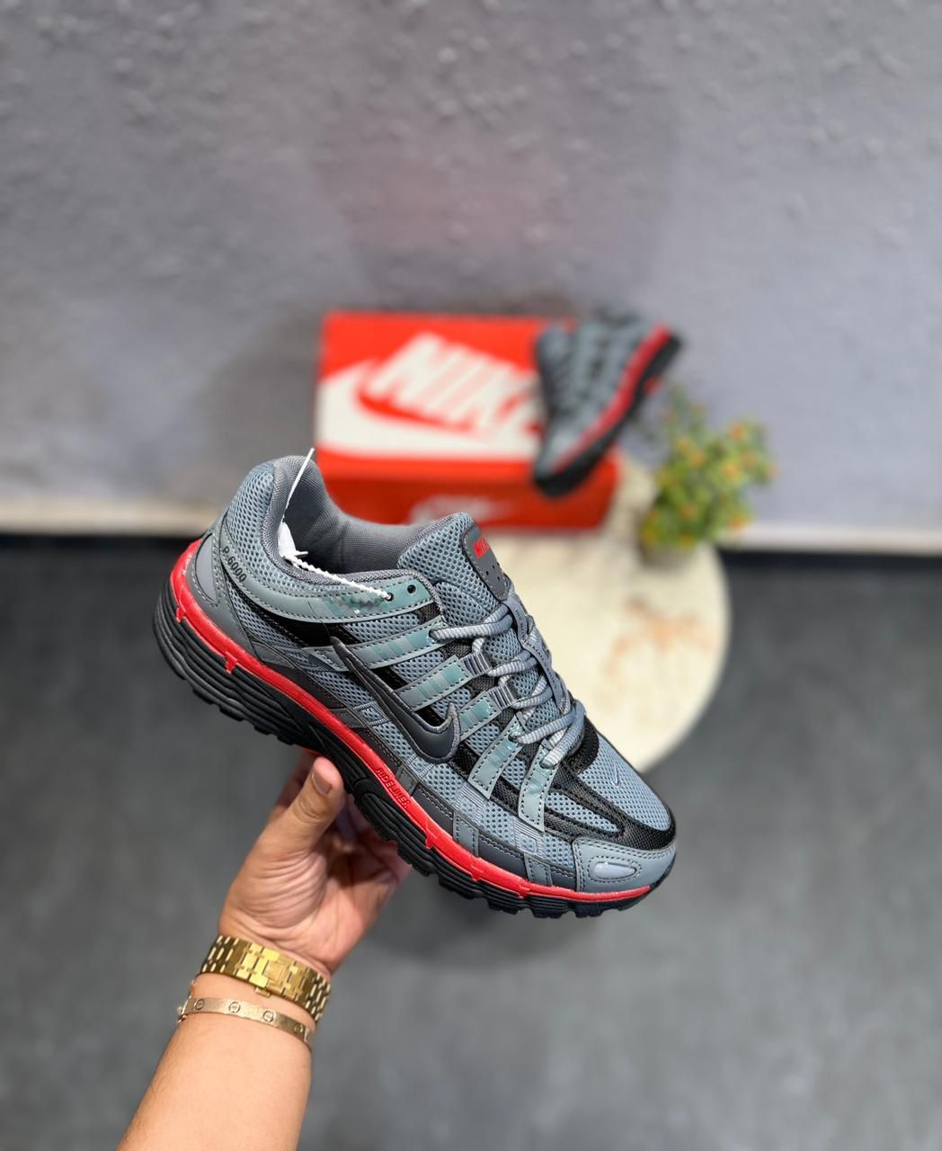 Nike P-6000 Trainer First Copy Shoes — Grey Red Black | COD India - Image 3