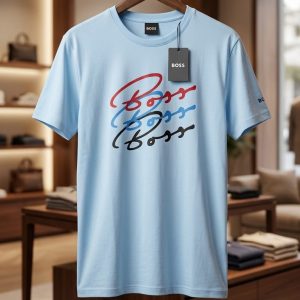 First Copy Hugo Boss Premium Cotton Lycra Round Neck T-Shirt — 7A Quality Replica