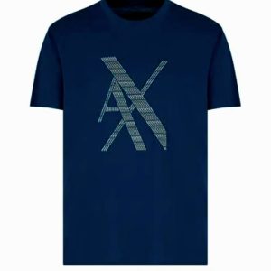Armani Very Premium Cotton Lycra Round Neck Blue T-Shirt First Copy | AAA+ Replica