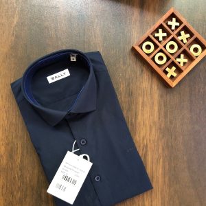 Bally Collection Cotton Lycra Premium Shirt Blue First Copy | AAA+ Replica