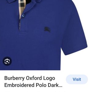 Burberry Premium Cotton Lycra Polo T-Shirt Blue First Copy | AAA+ Replica