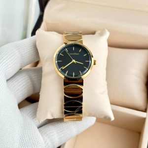 CK Calvin Klein Black Dial Gold Chain Watch First Copy | 7A Quality Replica