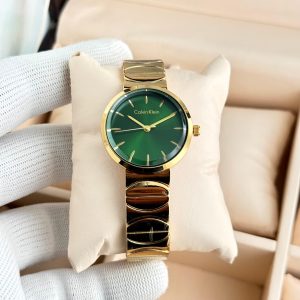 CK Calvin Klein Green Dial Gold Chain Watch First Copy | 7A Quality Replica