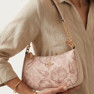 Coach Teri Shoulder Bag Signature Canvas Printed Seashell First Copy | AAA+ Replica