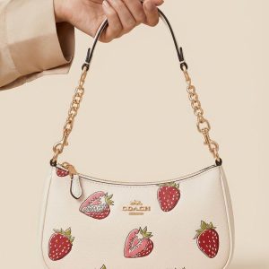 Coach Teri Shoulder Bag Signature Canvas Printed Strawberry First Copy | AAA+ Replica