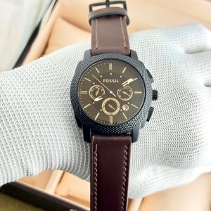 Fossil Chronograph Brown Leather Watch First Copy | 7AA Premium Replica