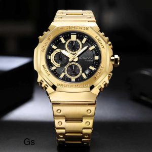 G-Shock Chronograph Black Dial Golden Watch First Copy | AAA+ Replica