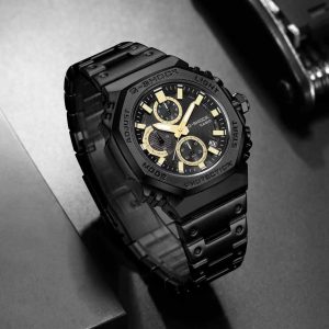 G-Shock Chronograph Golden Dial Black Watch First Copy | AAA+ Replica