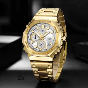 G-Shock Chronograph White Dial Golden Watch First Copy | AAA+ Replica