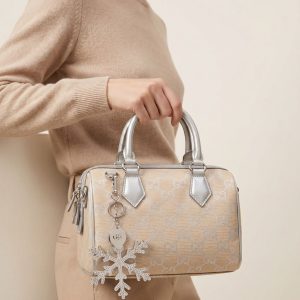 Gucci GG Emblem Top Handle Bag Metallic Silver Leather First Copy | 12@ AAA+ Replica