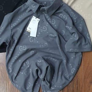 Gucci Very Premium Cotton Pique Lycra Polo T-Shirt Grey First Copy | AAA+ Replica