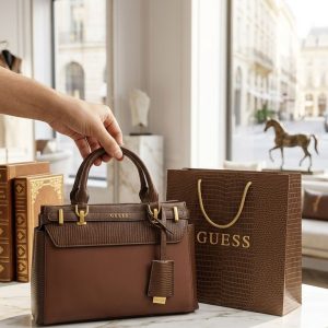 Guess Sestri Luxury Satchel Bag Brown First Copy | 12@ High End Replica