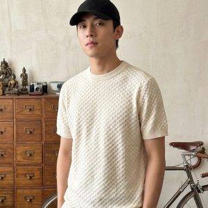 High End Imported Exclusive Knitted Round Neck T-Shirt Apricot First Copy | Premium