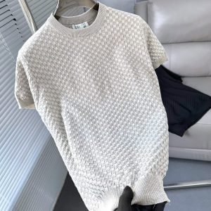 High End Imported Exclusive Knitted Round Neck T-Shirt White First Copy | Premium