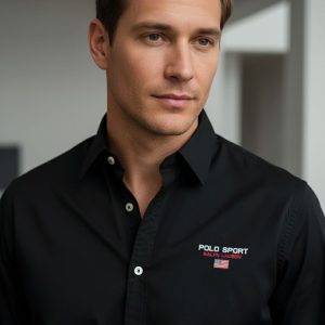 Ralph Lauren Imported Oxford Cotton Premium Shirt Black First Copy | AAA+ Replica