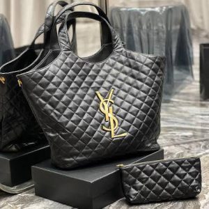 YSL ICare Maxi Shopping Tote Large Black First Copy | AAA+ Replica Designer Bag
