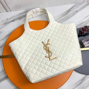 YSL ICare Maxi Shopping Tote Large White First Copy | AAA+ Replica Designer Bag