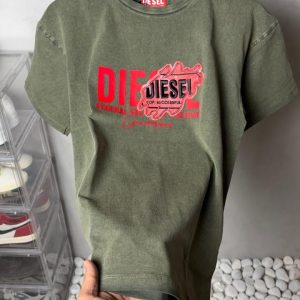 Diesel Premium Oversized T-Shirt Green First Copy | Streetwear Luxury