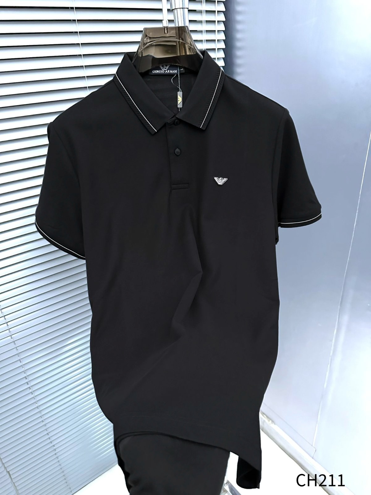 Giorgio Armani 2026 Latest Polo Tee Black First Copy - Image 2