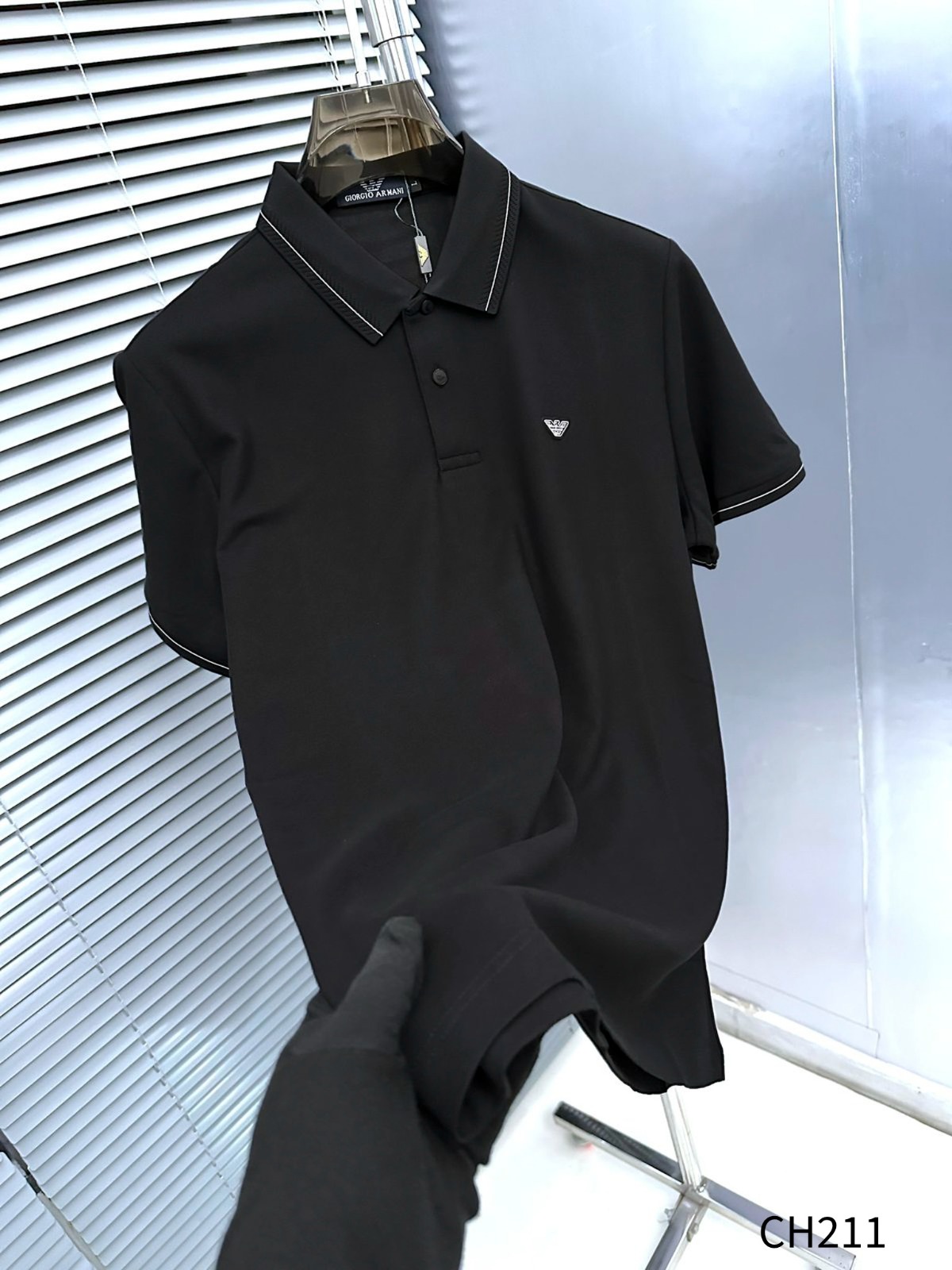 Giorgio Armani 2026 Latest Polo Tee Black First Copy - Image 3