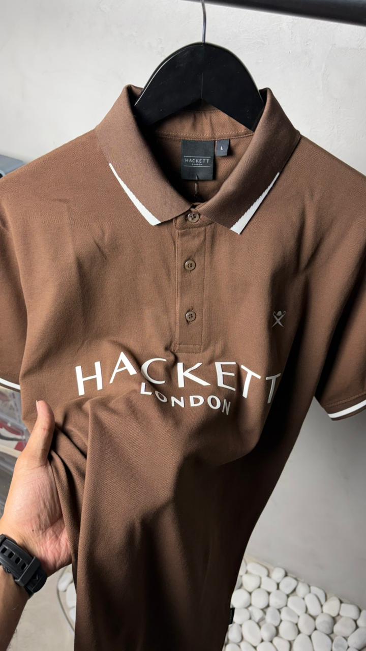 Hackett London Premium Polo T-Shirt Brown First Copy - Image 2