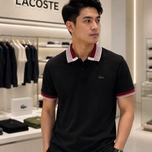 Premium Lacoste Imported Polo T-Shirt Black First Copy
