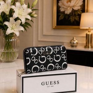 Latest Guess Zipper Wallet in Black