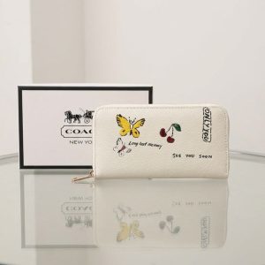 Premium COACH Long Wallet cherry