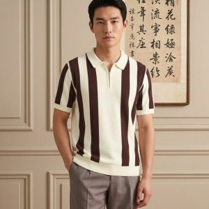 Premium Knitted Polo Brown First Copy