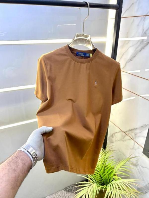 Ralph Lauren Round Neck Premium T-Shirt Brown First Copy