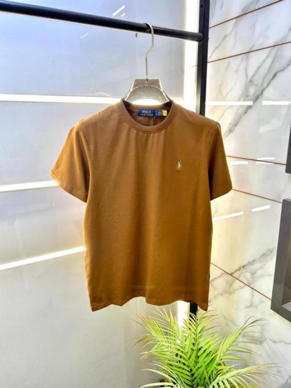 Ralph Lauren Round Neck Premium T-Shirt Brown First Copy - Image 2