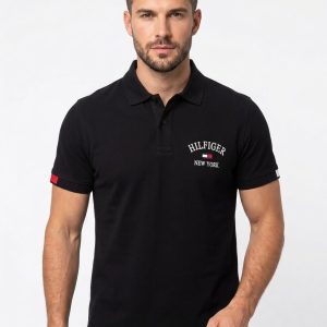 Tommy Hilfiger Premium Quality Exclusive Polo Tee Black First Copy