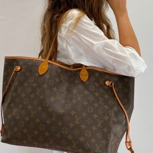 First Copy Louis Vuitton Neverfull Brown Combo 2Pc Set Bag