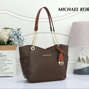 First Copy Michael Kors Brown Jet Set Travel Large Chain Shoulder Bag