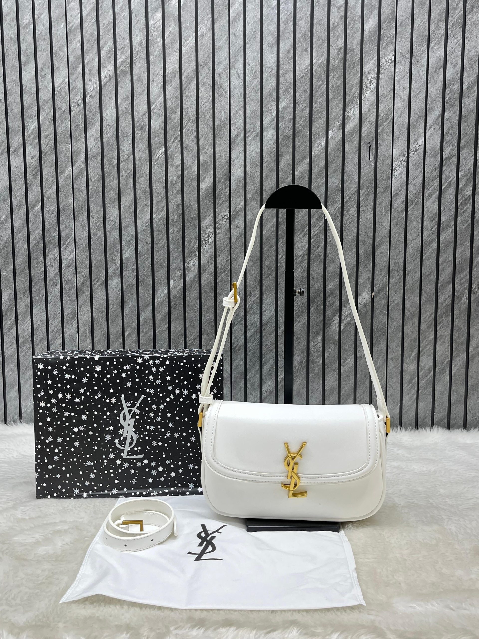 First Copy YSL Solferino Small Shoulder Bag in White - Image 2