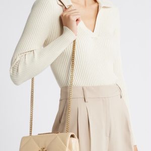 Tory Burch Kira Diamond Quilt Convertible Cream Shoulder Bag First Copy