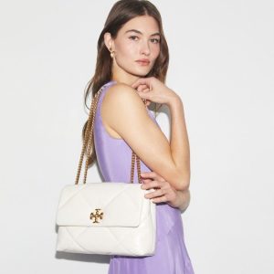 Tory Burch Kira Diamond Quilt Convertible White Shoulder Bag First Copy