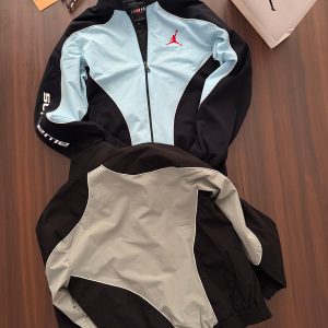 First Copy Jordan Supreme Windbreaker Grey Black