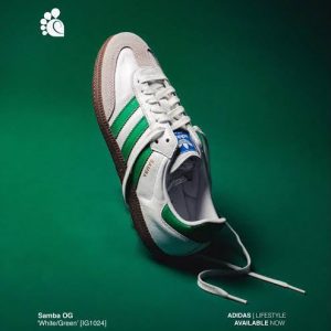 First Copy Adidas Originals Samba OG Leather Shoes in Cloud White Core Black