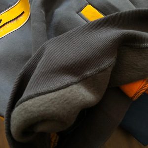 First Copy Armani EA7 Cut Sew Fleece Sweatshirt in Charcoal Yellow
