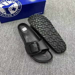 First Copy Birkenstock Madrid Big Buckle Waterproof EVA Slides in Black