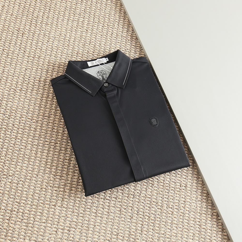 First Copy Brunello Cucinelli Stitchless Full Sleeves Shirt in Black - Image 2