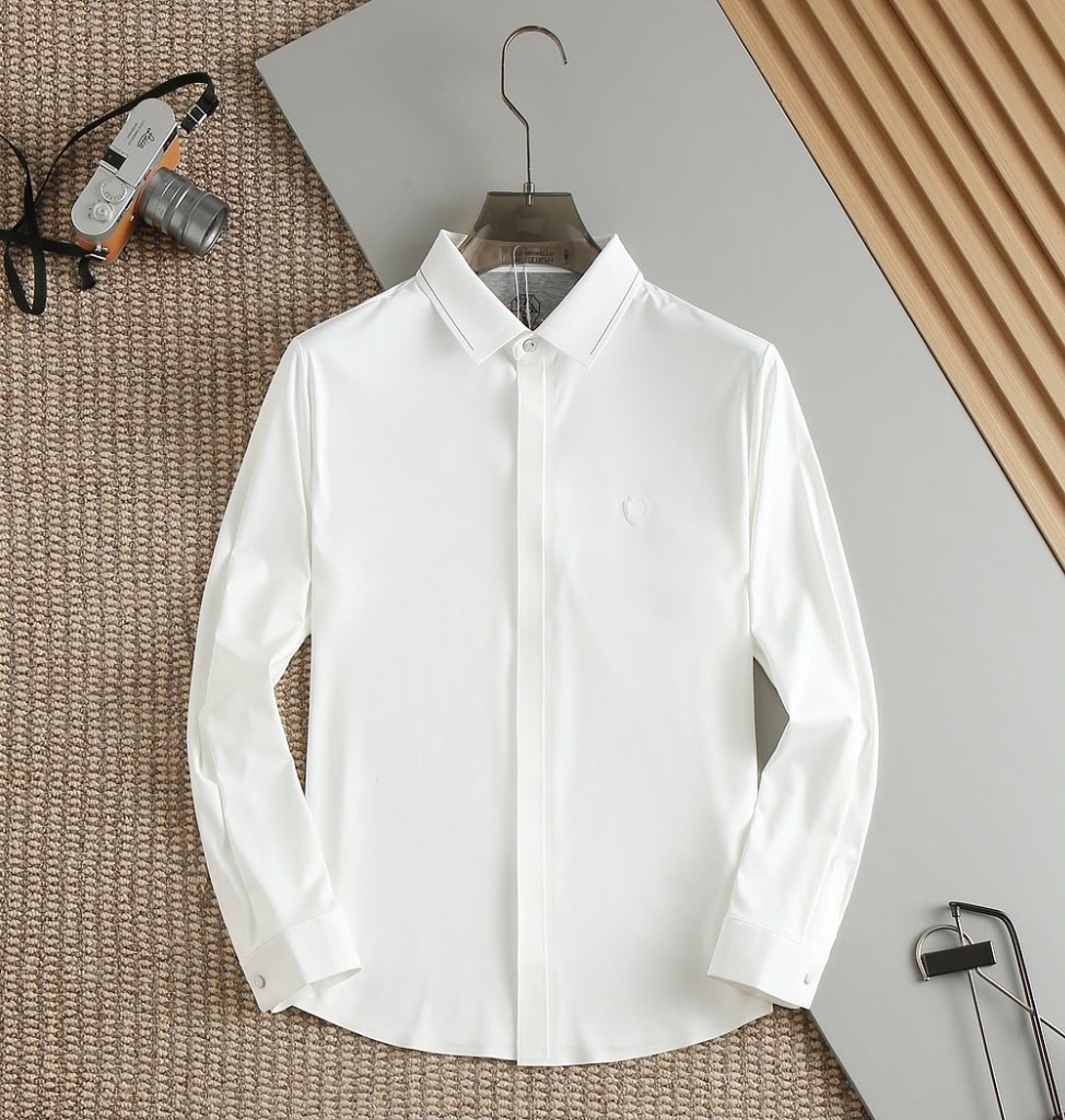 First Copy Brunello Cucinelli Stitchless Full Sleeves Shirt in White