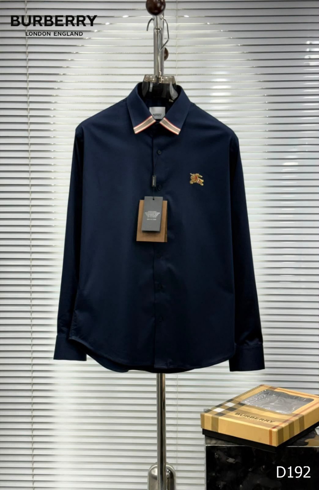 First Copy Burberry Premium Original Full Sleeves Shirt in Blue