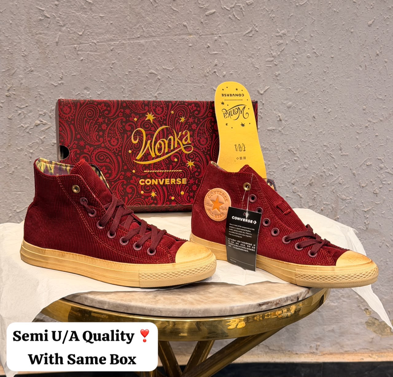 First Copy Converse Chuck 70 Mid Wonka Shoes in Cherry Brown