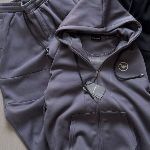First Copy Emporio Armani Full Zipper Tracksuit Set Slate Grey