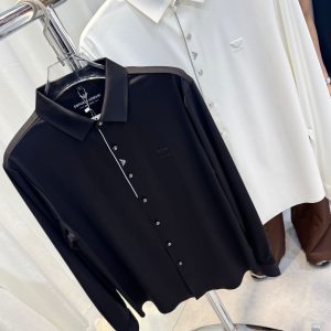 First Copy Emporio Armani Korean Classic Relaxed Fit Shirt in Black